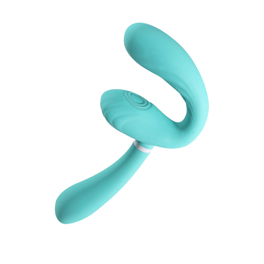 Sapphi Detachable Strapless Strap-on Double Vibrator - Teal
