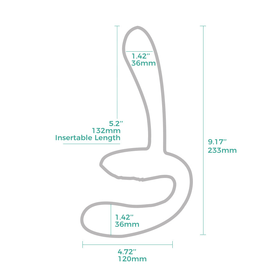 Sapphi Detachable Strapless Strap-on Double Vibrator - Teal