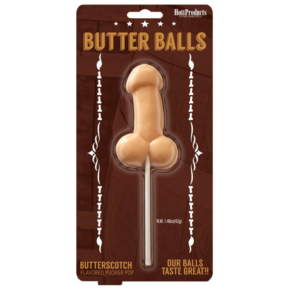 Butterballs Butterscotch Pecker Lollypop - Custard