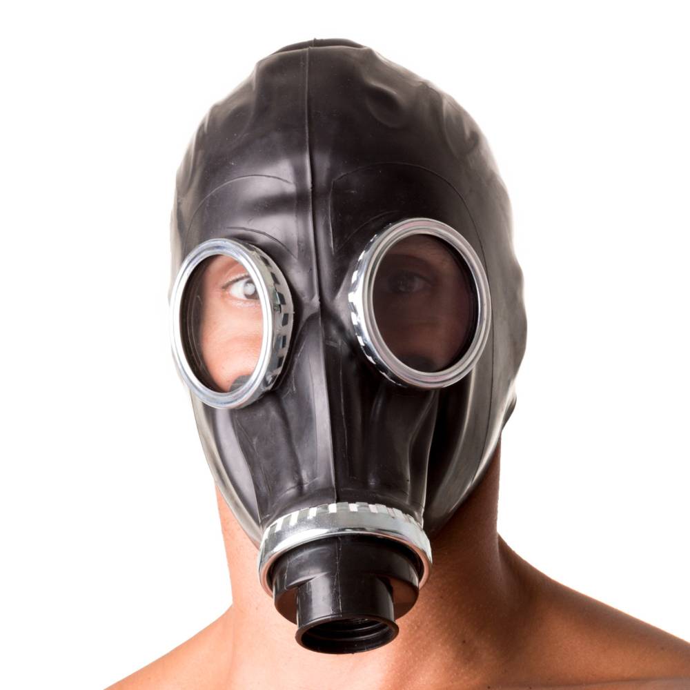 Classic 80s Fetish Rubber Gas Mask - Black