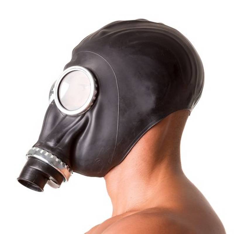 Classic 80s Fetish Rubber Gas Mask - Black