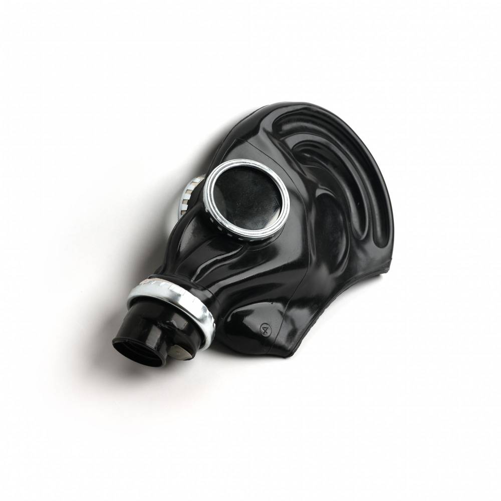Classic 80s Fetish Rubber Gas Mask - Black
