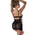 Sheer Mesh Sequin Dress and Tanga Set Black