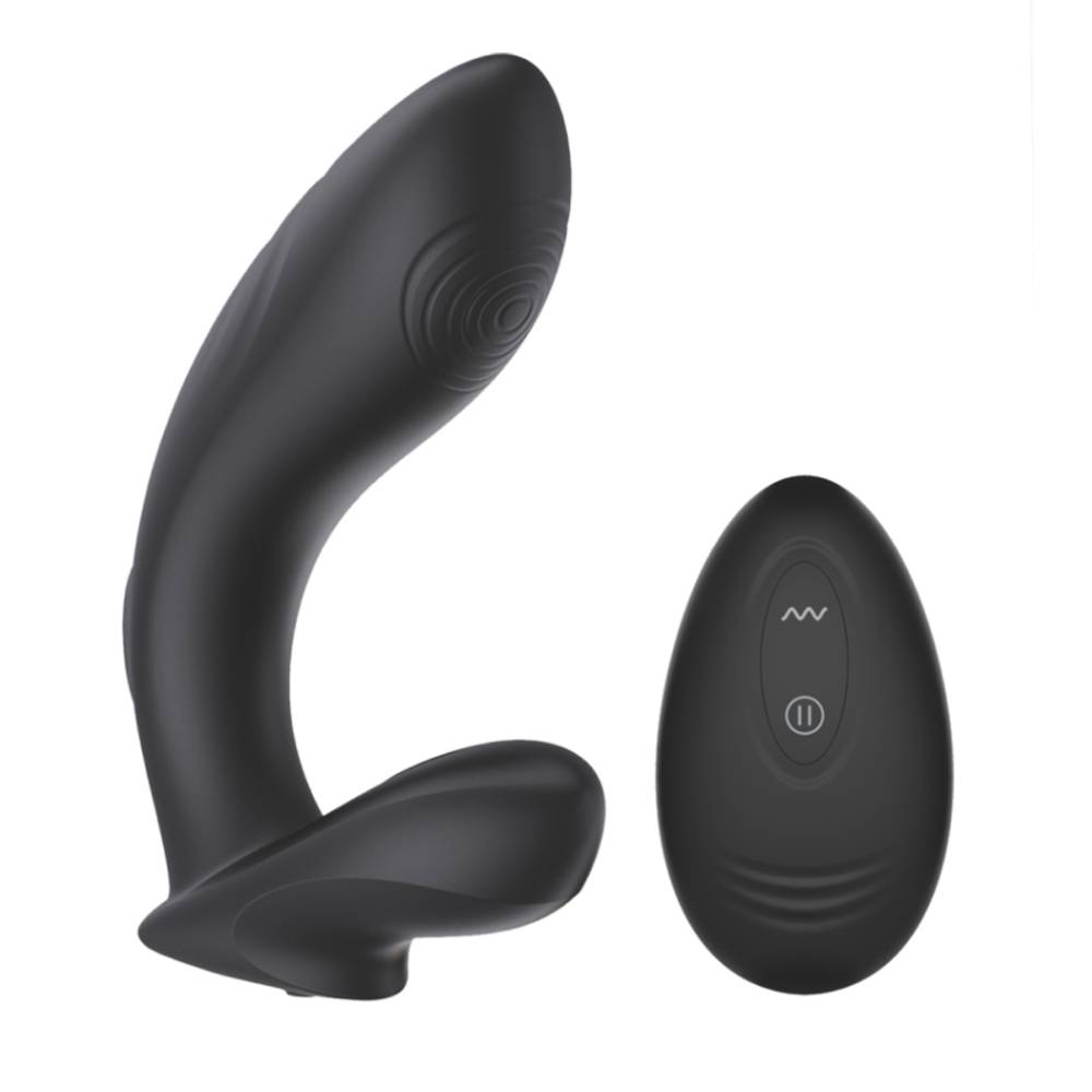 SXE Roger Remote Control Vibrating and Slapping Anal Dildo - Black