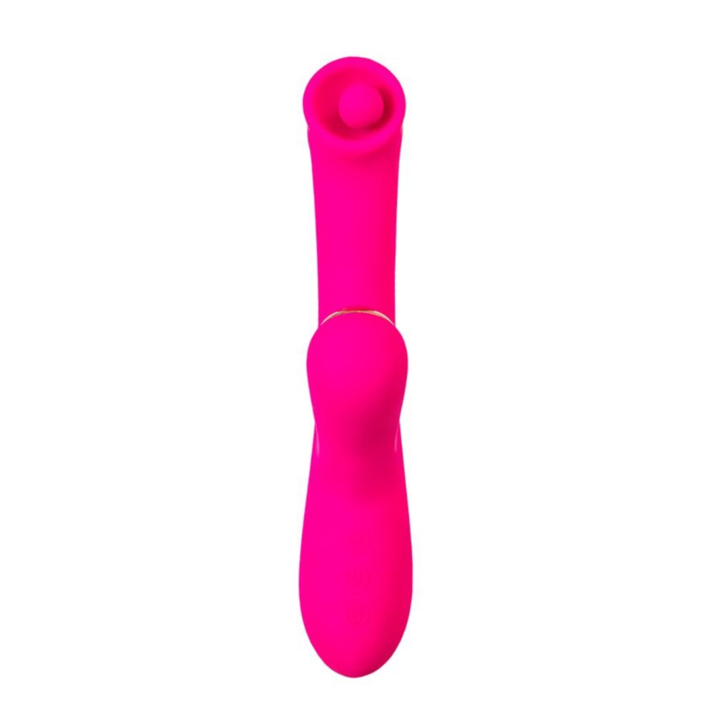 JOS Rolli Stimulating Ball Vibrator with Vaccuum Clitoral Stimulator - Pink