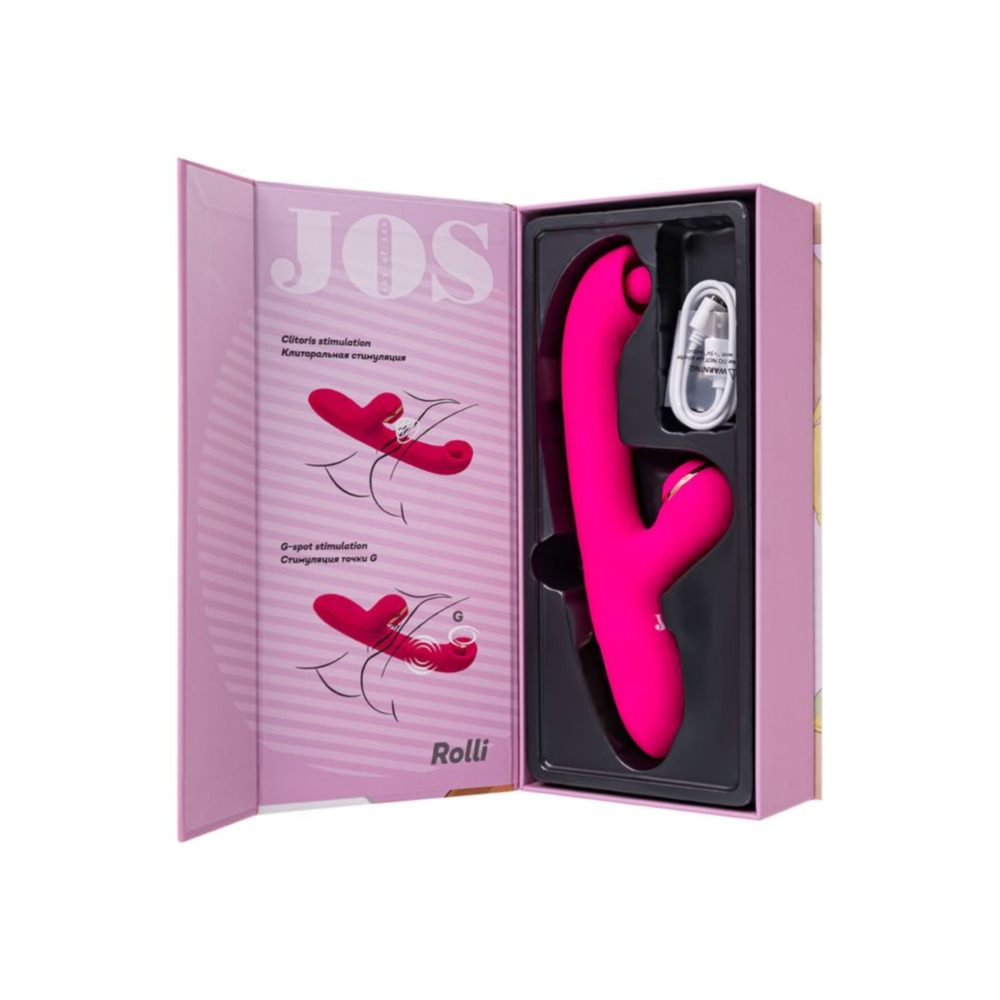 JOS Rolli Stimulating Ball Vibrator with Vaccuum Clitoral Stimulator - Pink