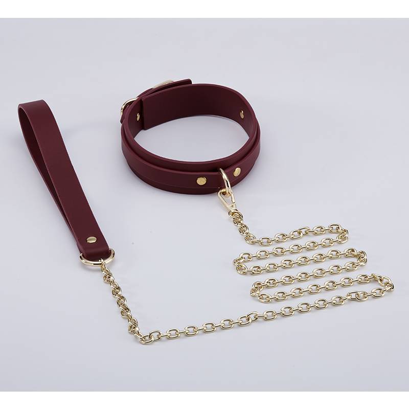 8 Pc Deluxe Bondage Play Kit Burgundy Gold - Burgundy