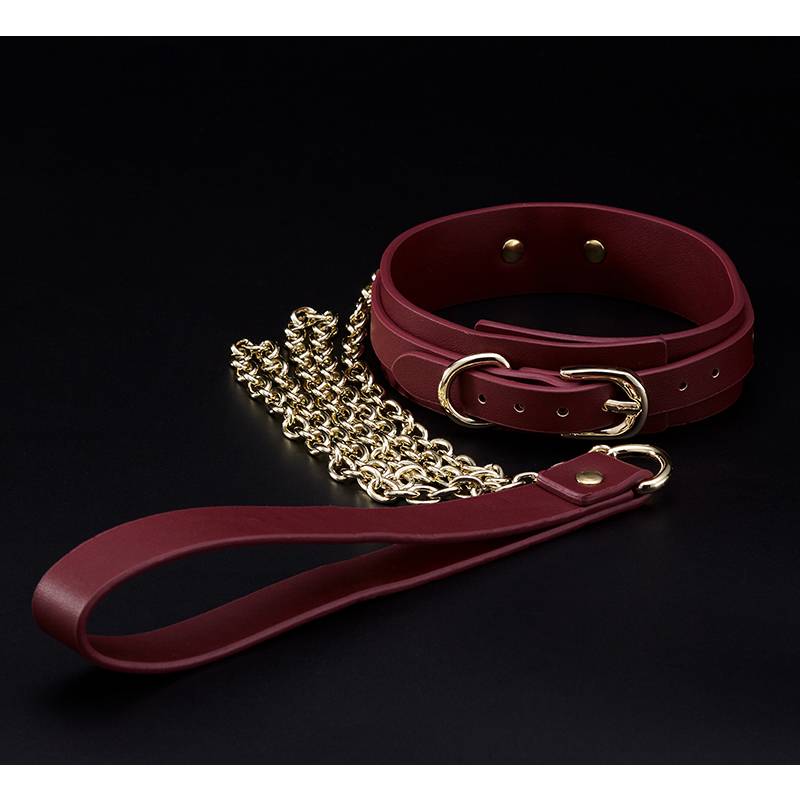 8 Pc Deluxe Bondage Play Kit Burgundy Gold - Burgundy