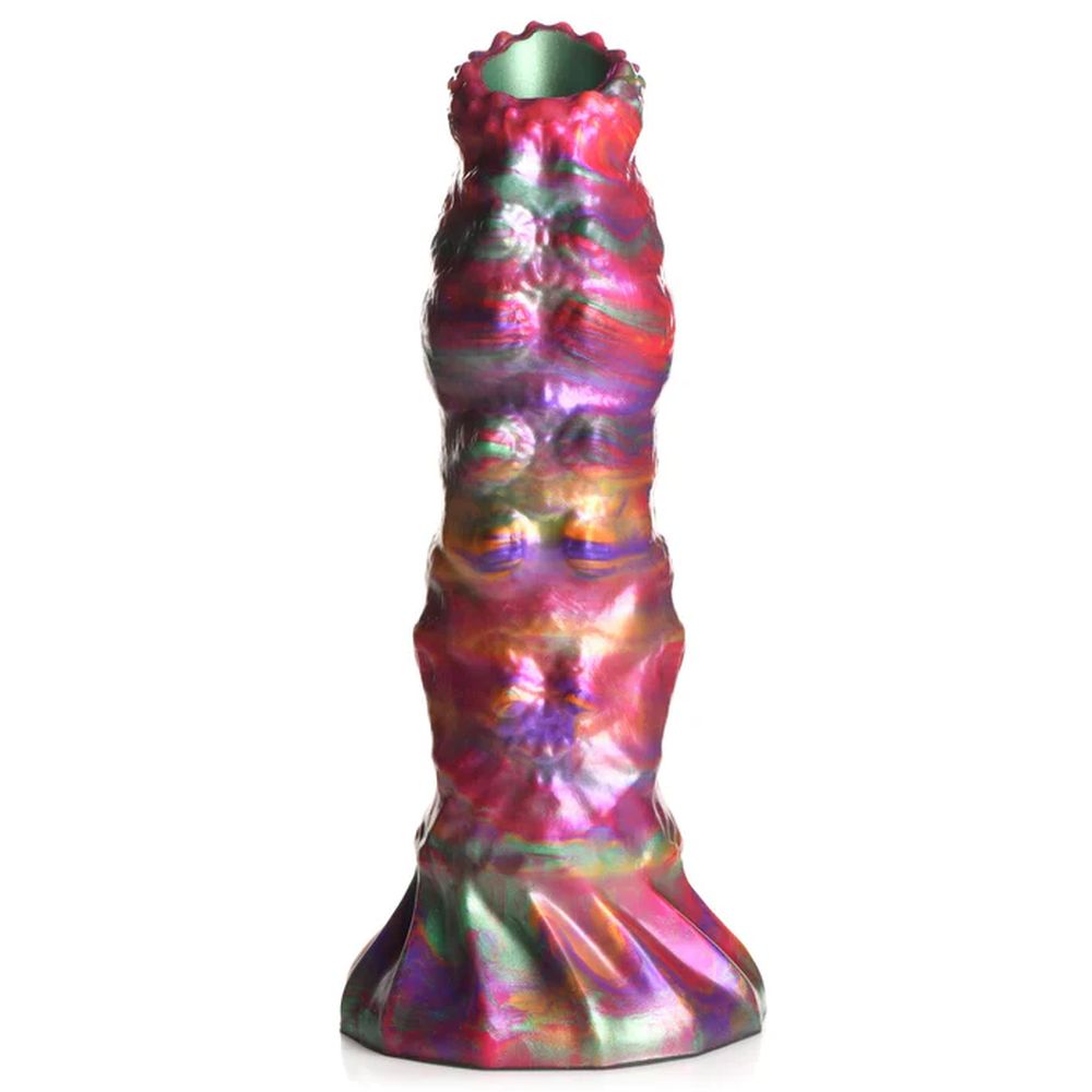 Larva Silicone Ovipositor Dildo w/ Eggs - Rainbow
