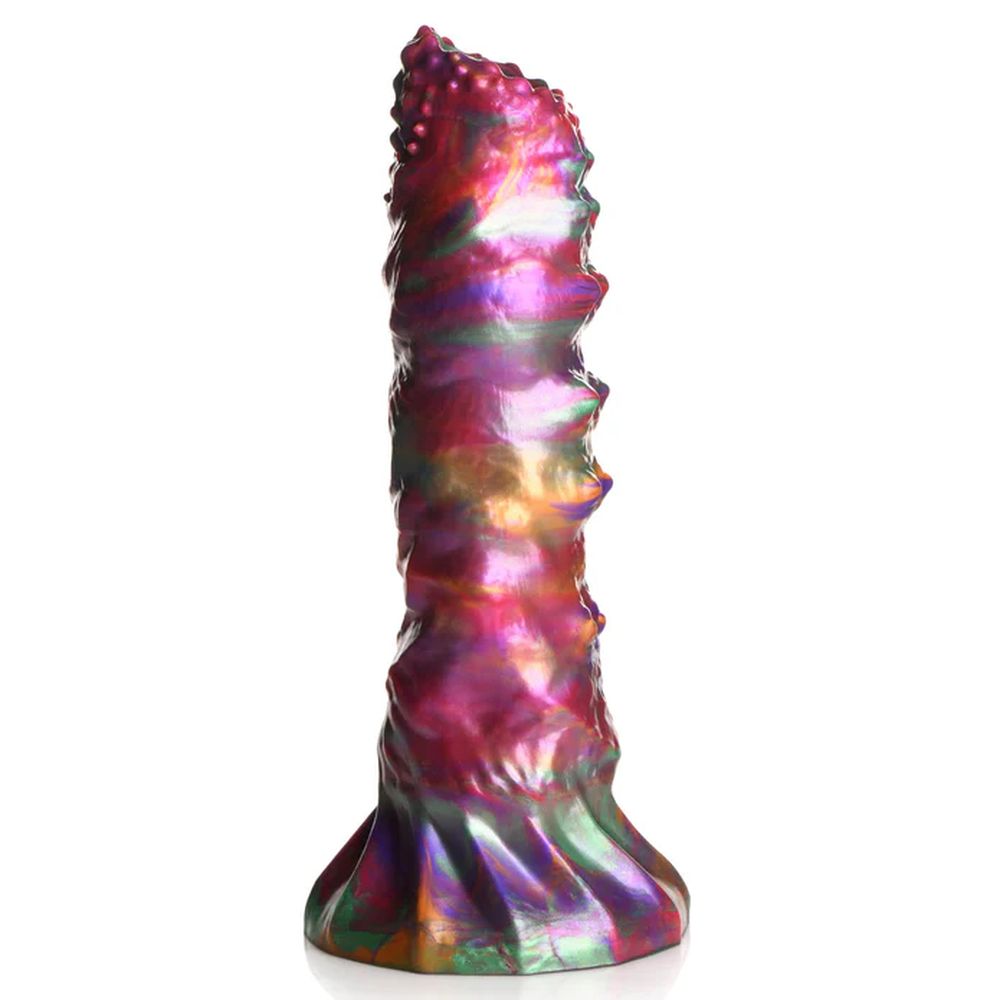 Larva Silicone Ovipositor Dildo w/ Eggs - Rainbow