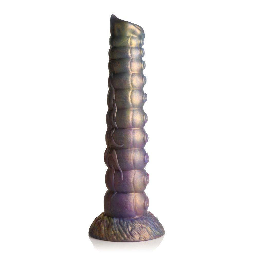 Deep Invader Tentacle Ovipositor Silicone Dildo with Eggs - Rainbow