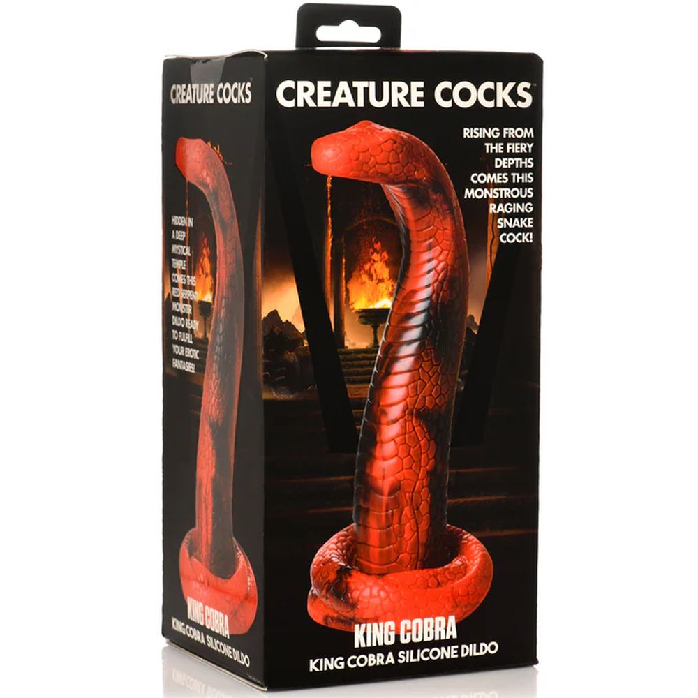 Creature Cocks King Cobra Silicone Dildo - Red
