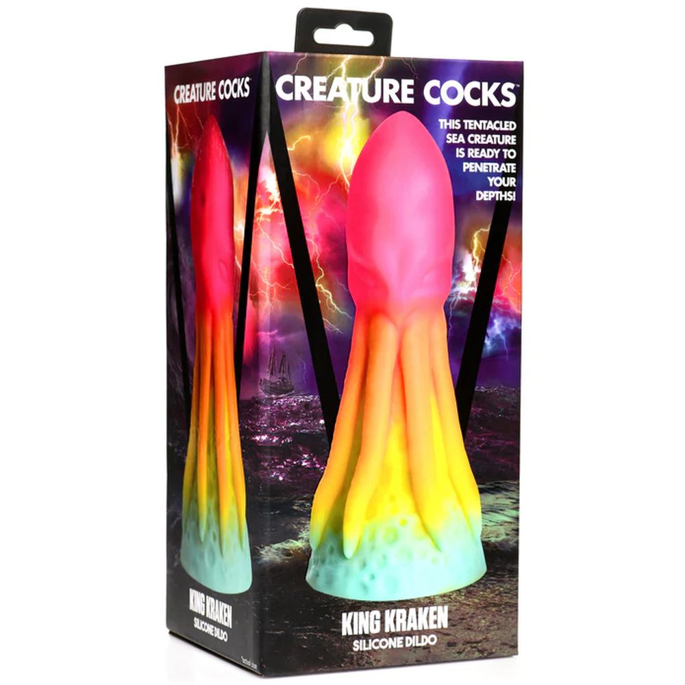 Creature Cocks King Kraken Silicone Dildo - Rainbow