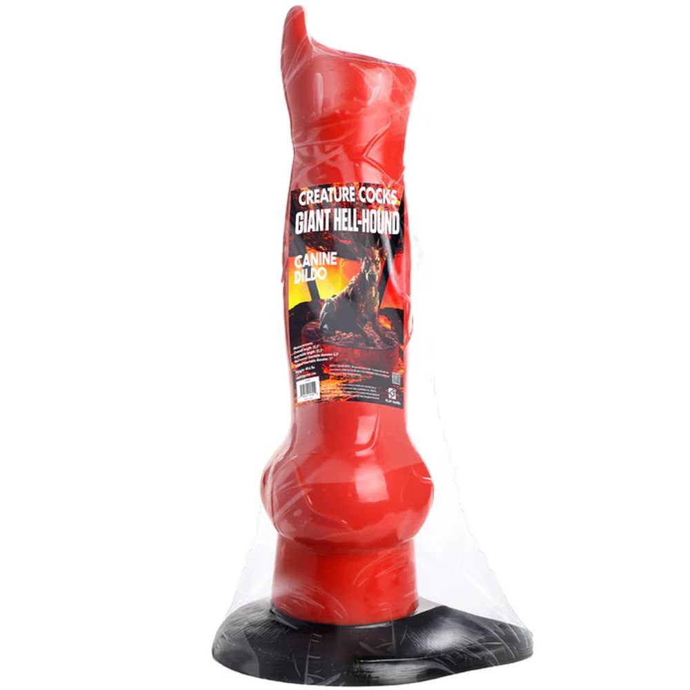 Giant 1 Meter Tall Hell-Hound Canine Dildo - Red