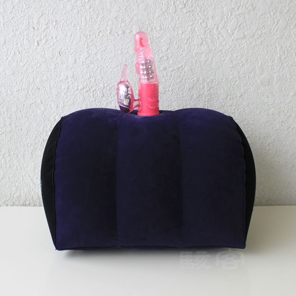 Inflatable Sex Positioning Half Dome Cushion with Toy Holder - Blue