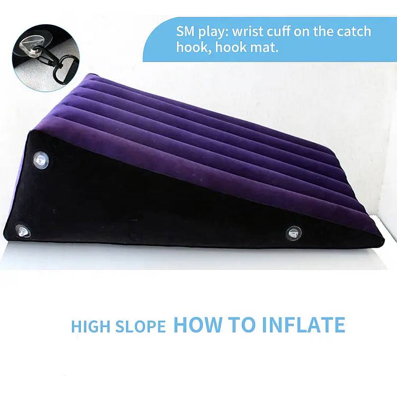 Large Inflatable Sex Positioning Wedge Cushion - Blue