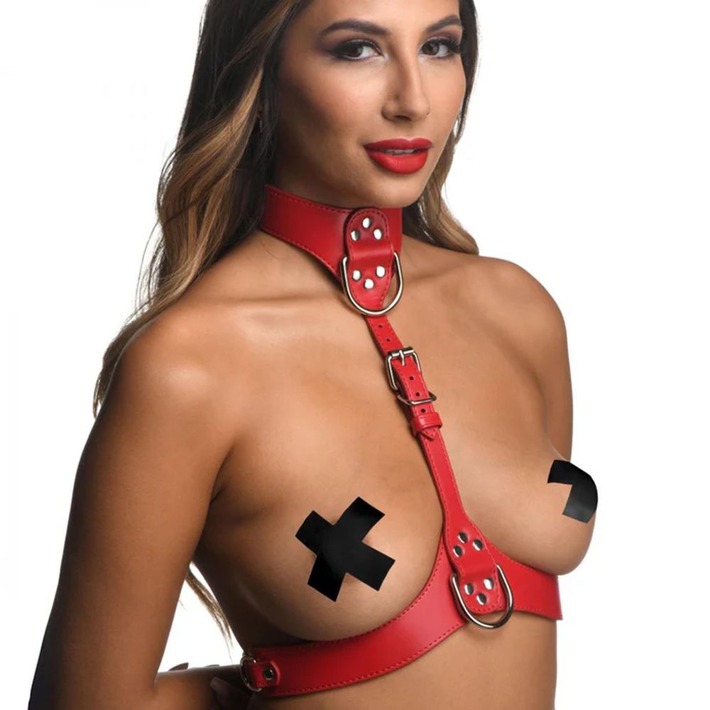 Red Female Chest Harness S/M