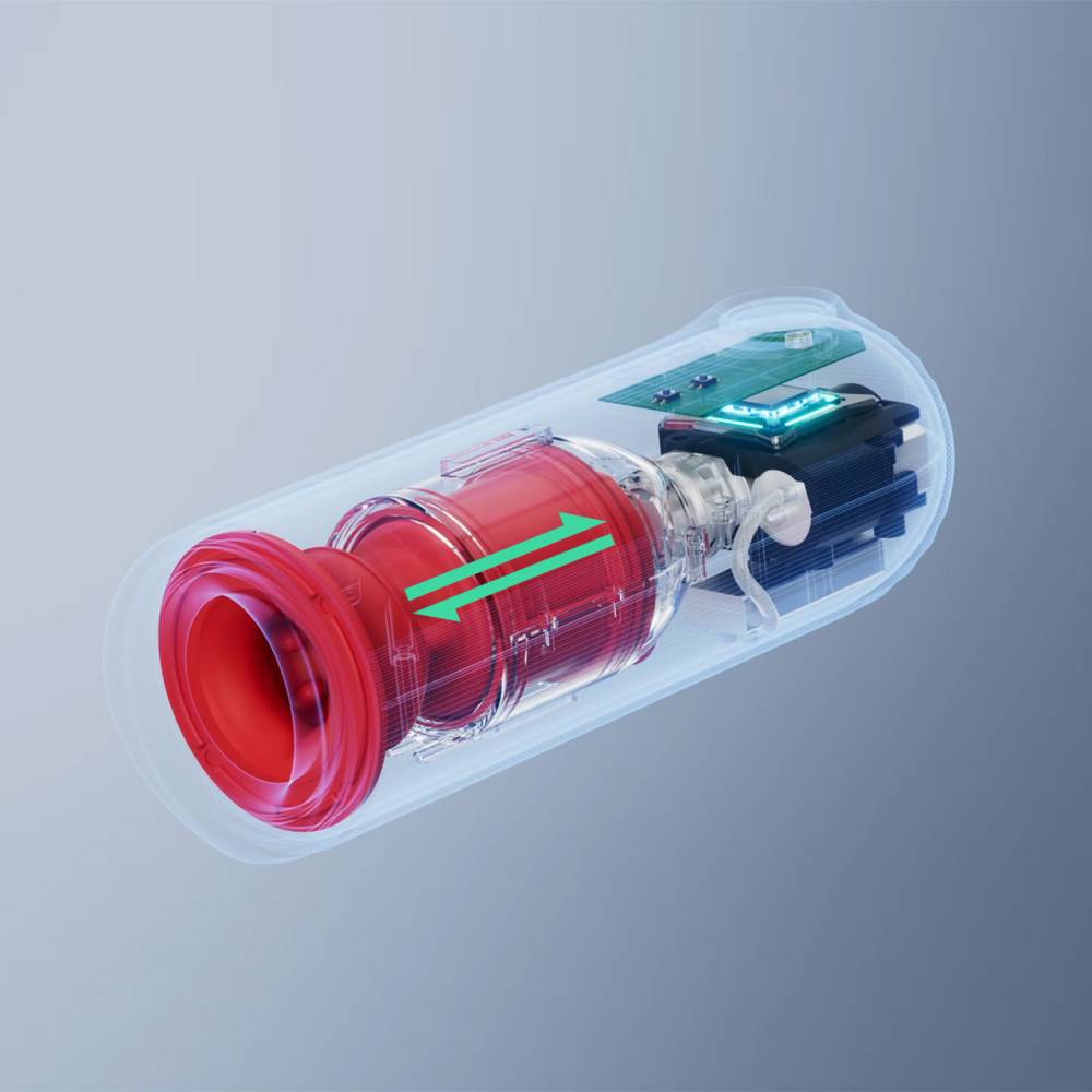 Submarine Submersible Thrusting Contracting Vibrating Masturbator  - Grey