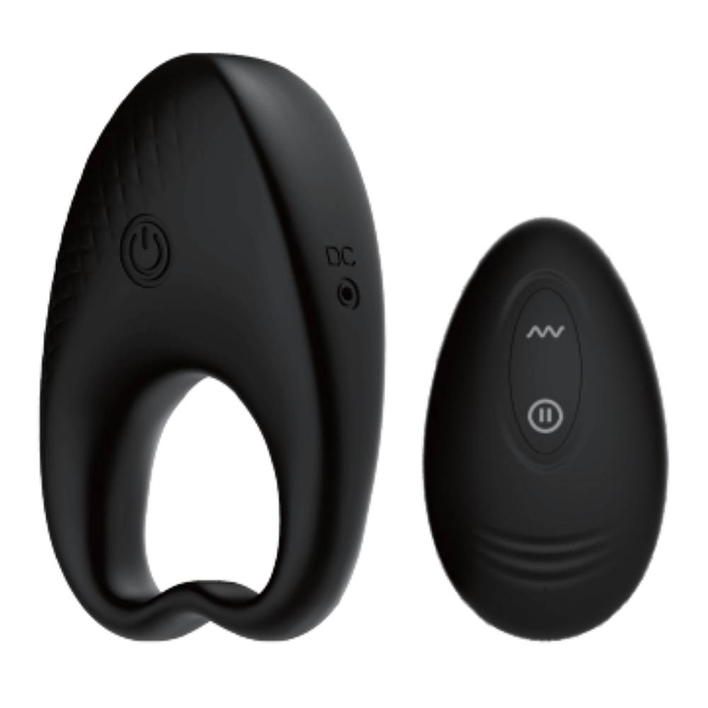 SXE Knight Vibrating Cock Ring with Remote - Black