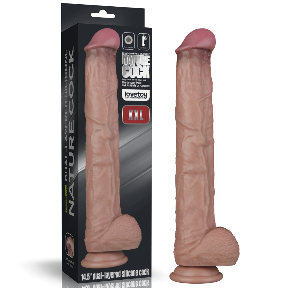  14.5in Dual Layered Bendable Silicone Cock XXL