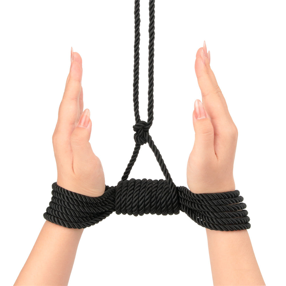 Rebellion Reign Ebony 10m Silky Bondage Rope Black 