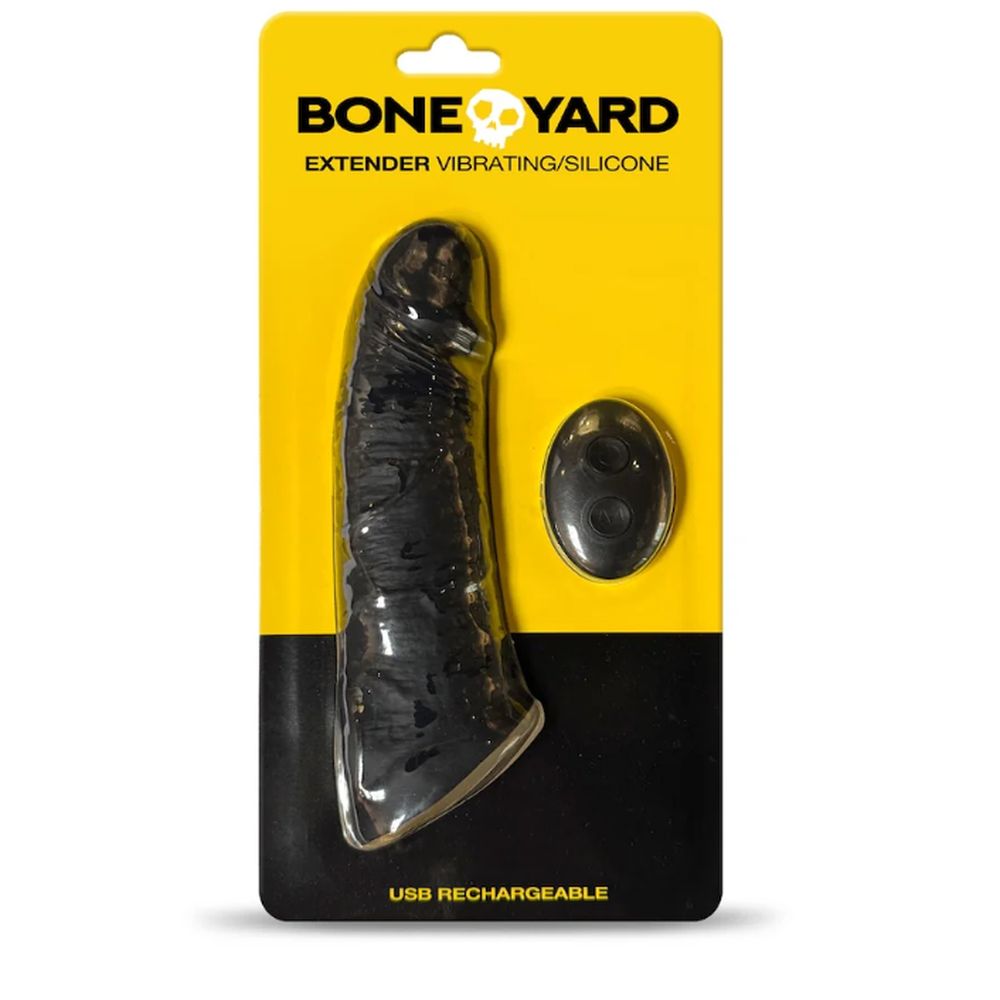 Boneyard Vibrating Silicone Remote Control 9 Mode Extender  - Black