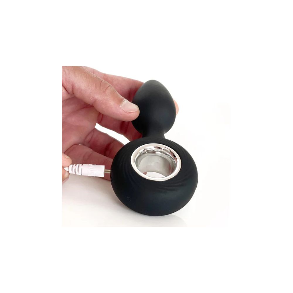 Vers 12 Mode Silicone USB Anal Vibrator - Black