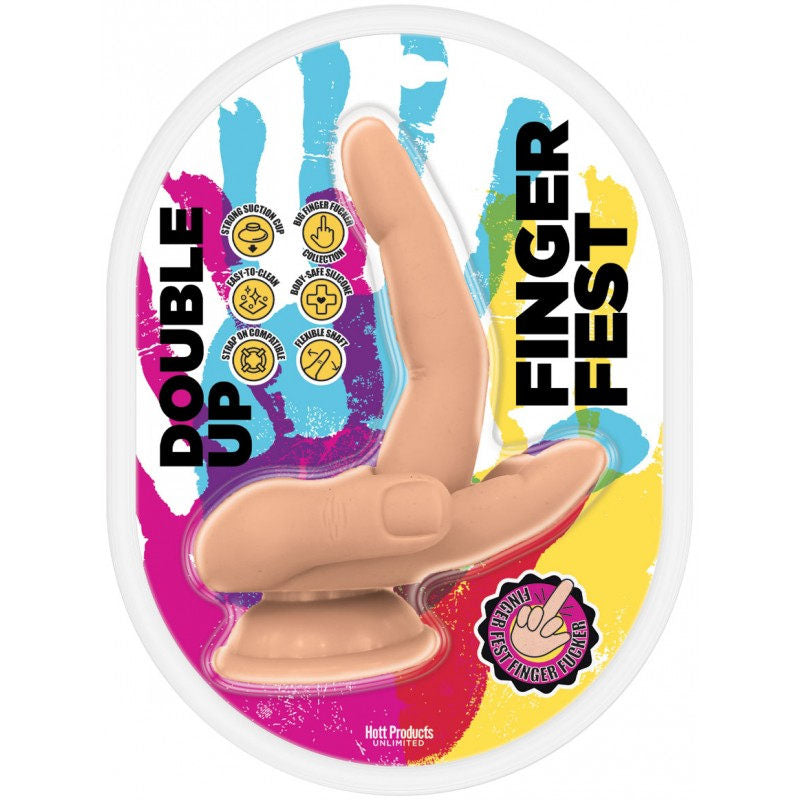 Finger Fest Dildo Double Up Flesh - Flesh