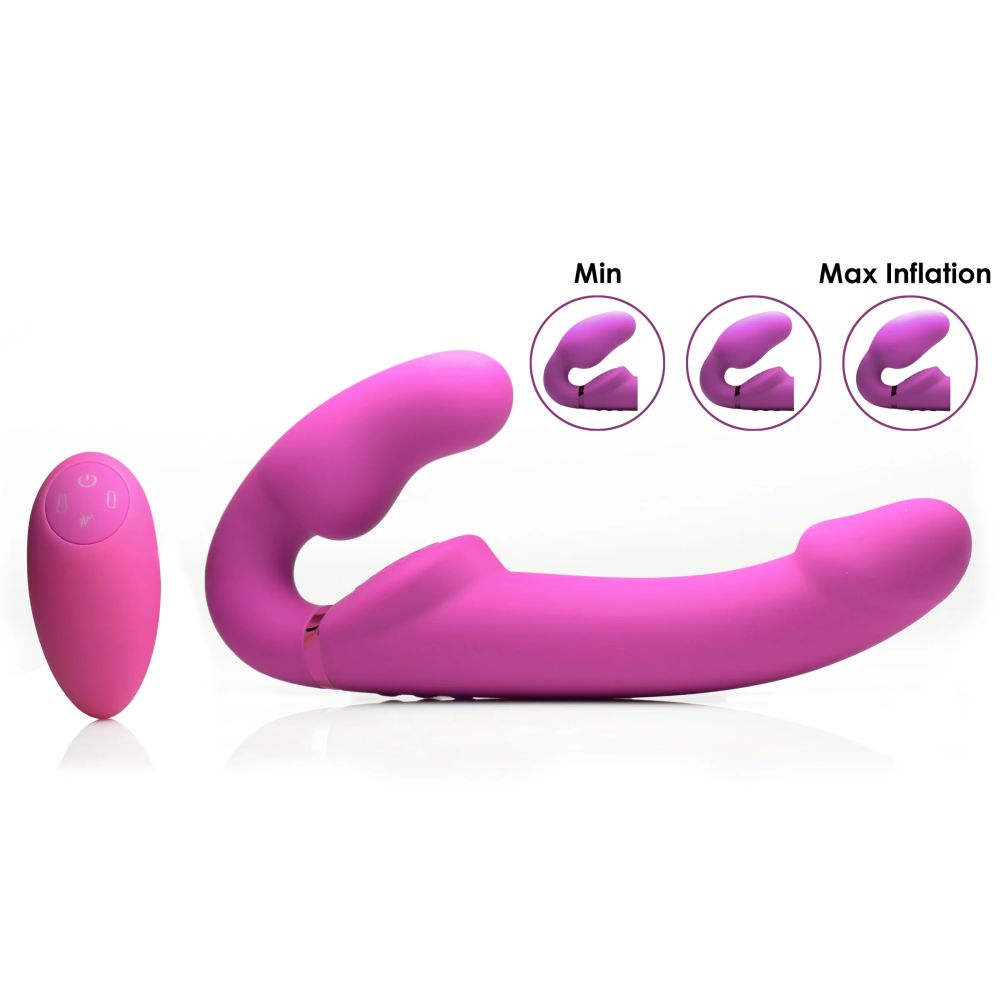 Worlds 1st Remote Control Inflatable Ergo-Fit Strapless Strap-On - Pink