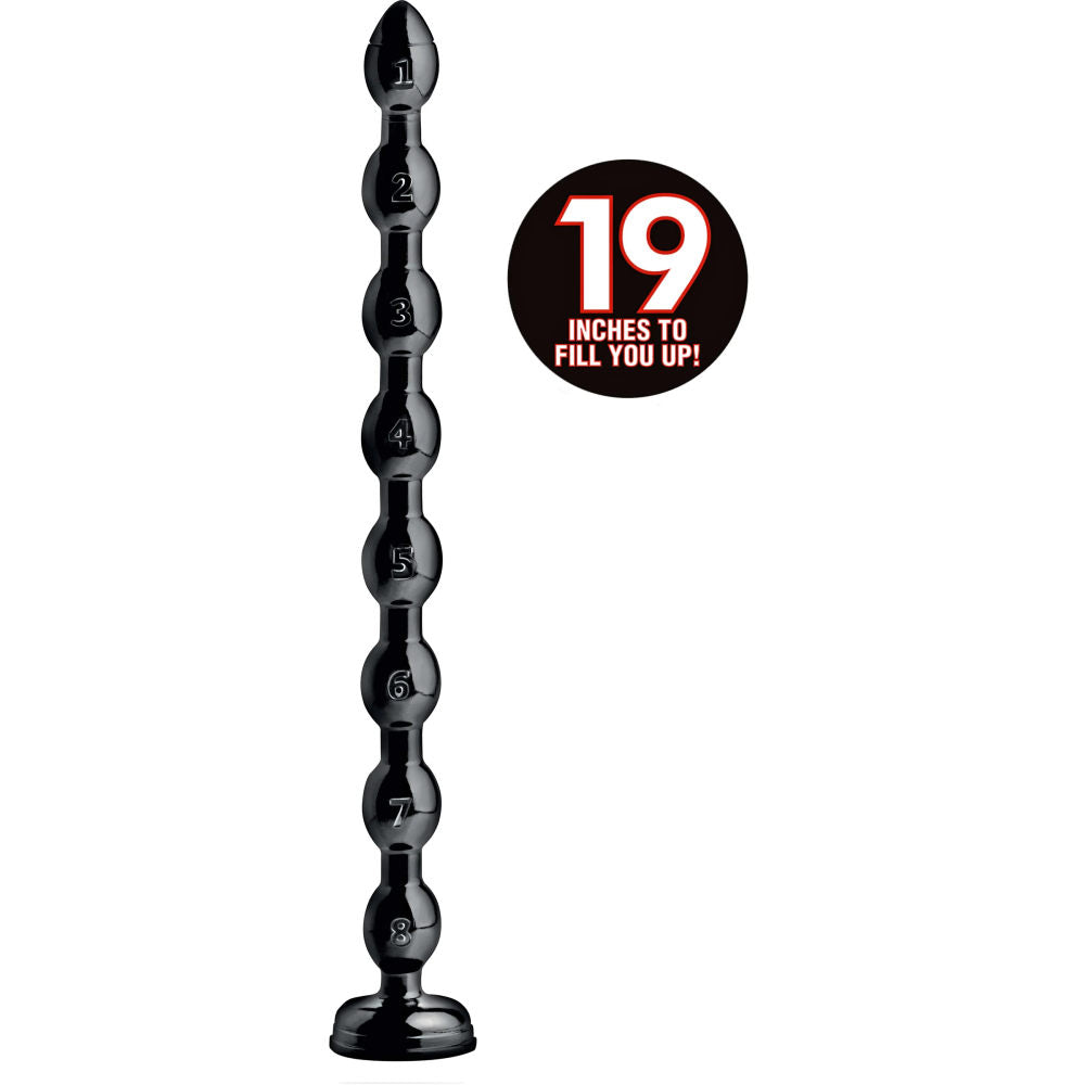 Hosed 19in Beaded Anal Snake - Black