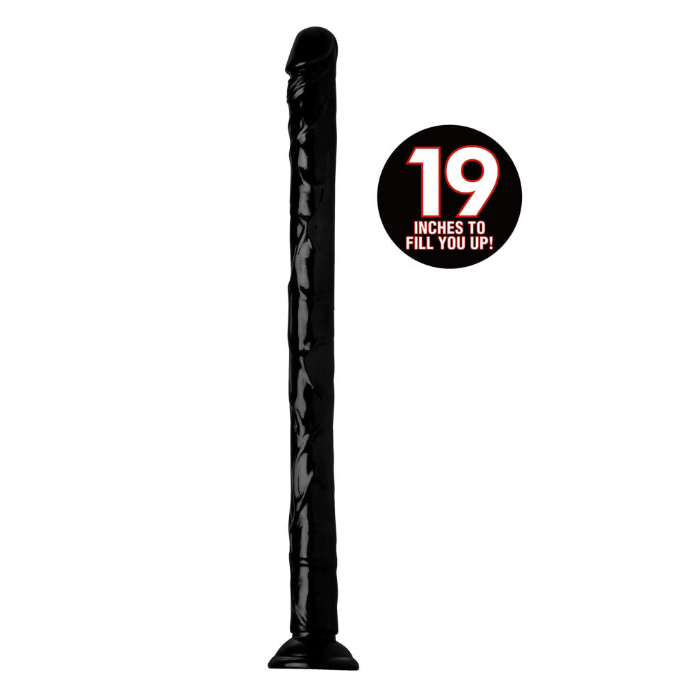 Hosed 19in Realistic Anal Dildo  - Black