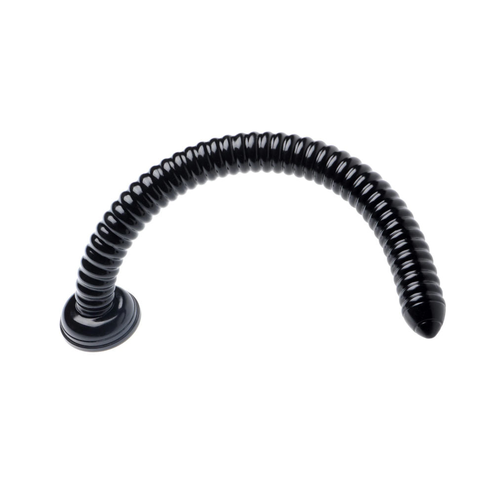 Hosed 19in Ribbed Anal Snake - Black