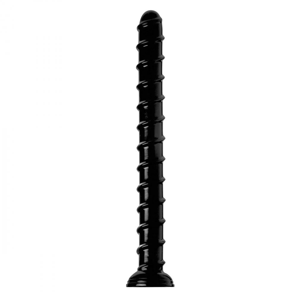 Hosed 18in Swirl Thick Anal Snake - Black