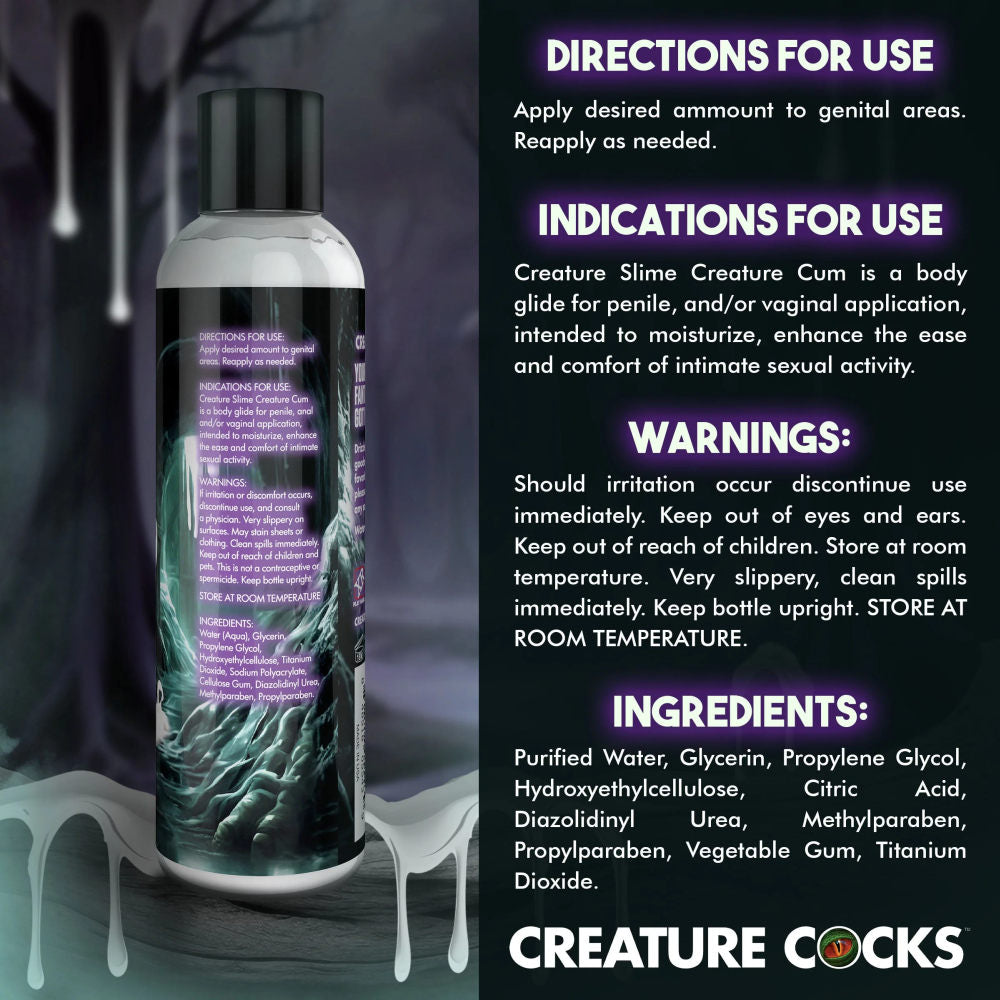 Creature Slime Creature Cum Unscented Jizz Lubricant 8oz - White
