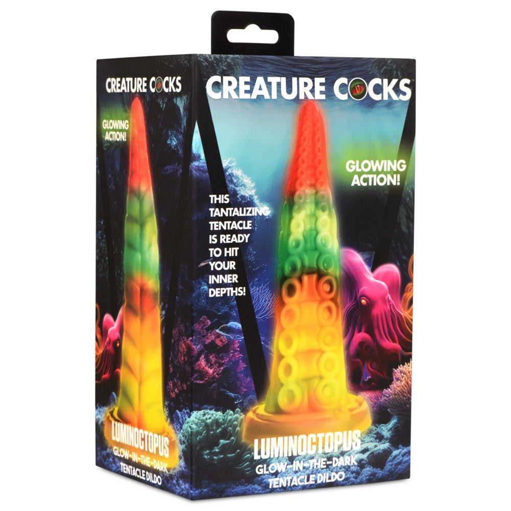 Luminoctopus GITD Tentacle Dildo - Rainbow