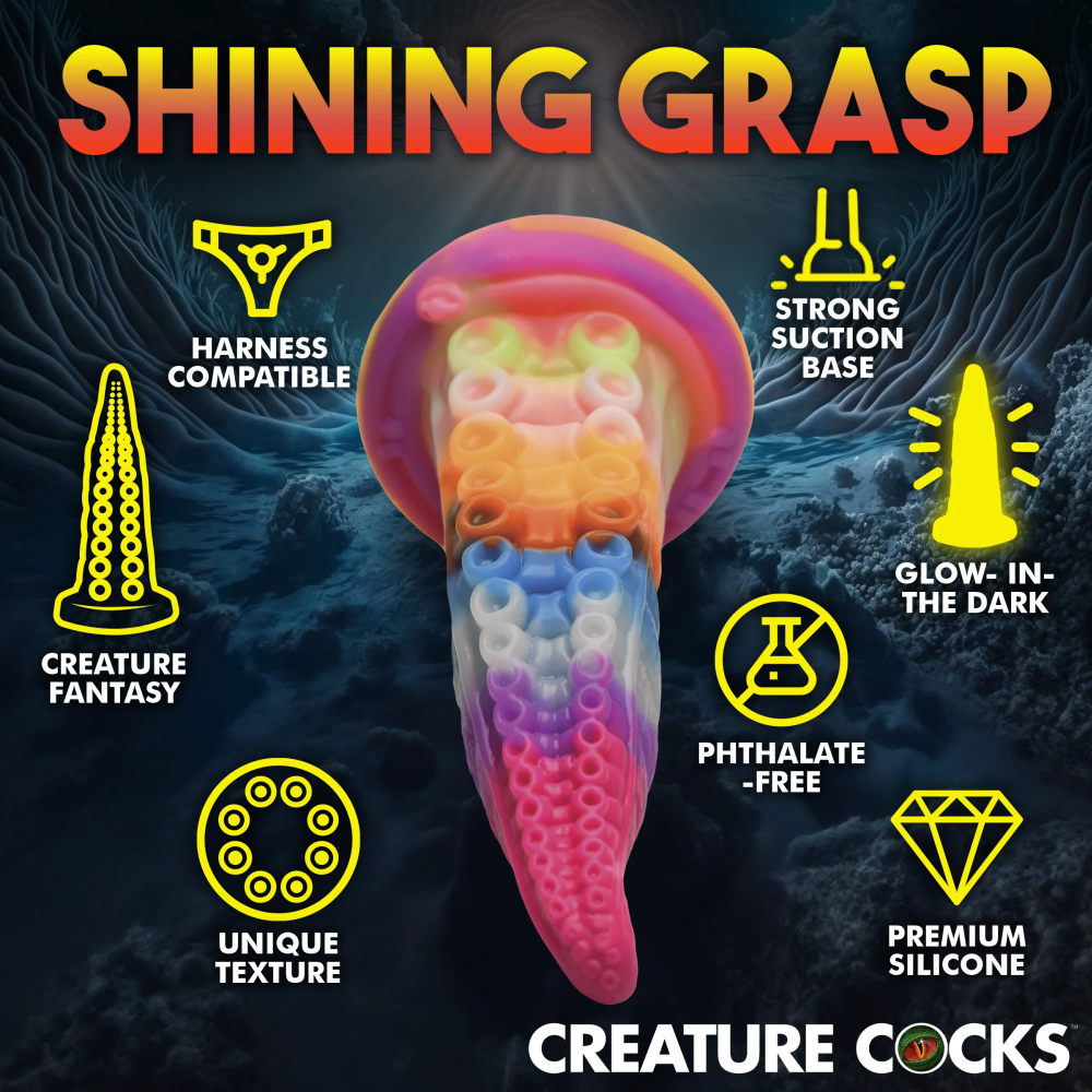 Luminoctopus GITD Tentacle Dildo - Rainbow