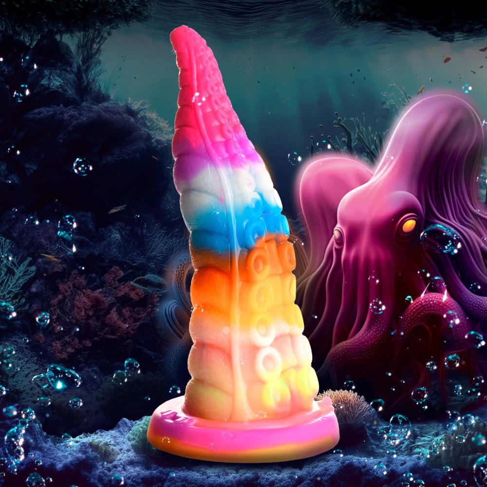Luminoctopus GITD Tentacle Dildo - Rainbow