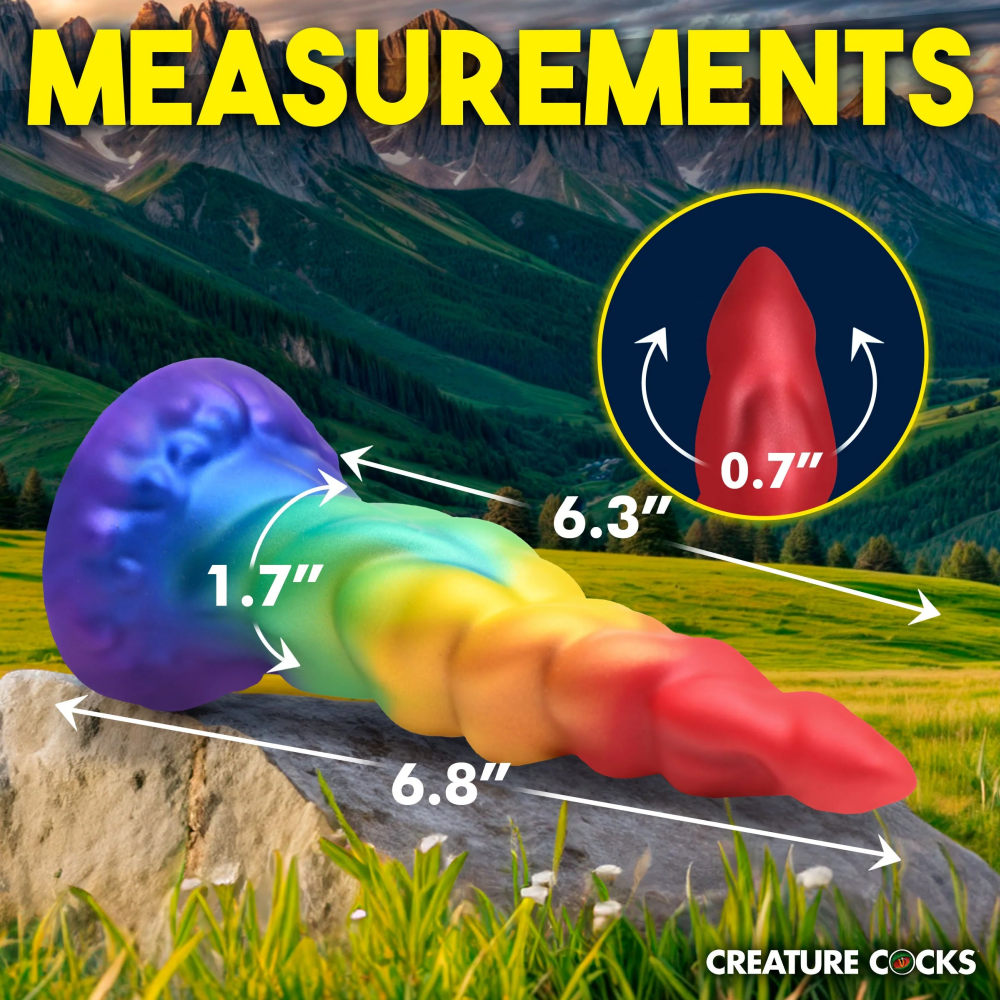 Magic Rider Unicorn Silicone Dildo - Rainbow