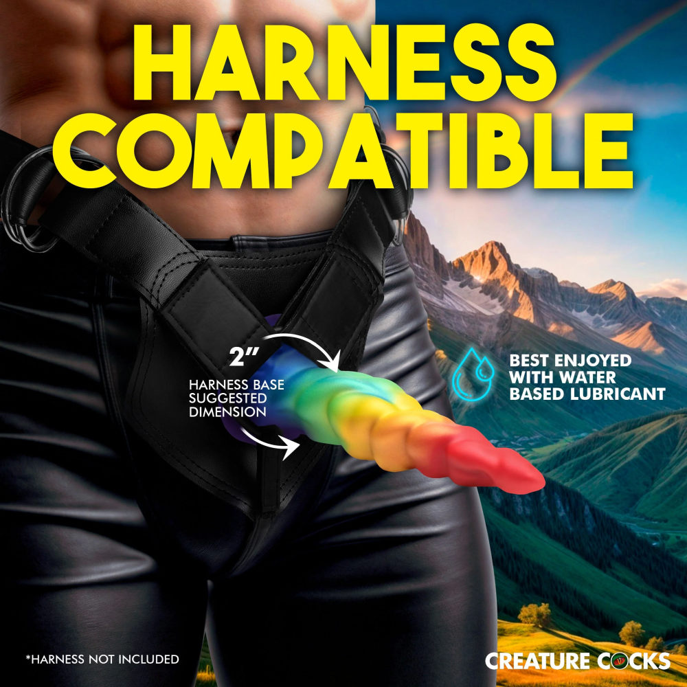 Magic Rider Unicorn Silicone Dildo - Rainbow