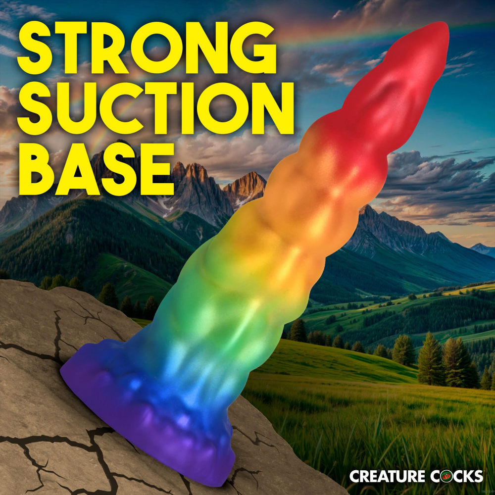 Magic Rider Unicorn Silicone Dildo - Rainbow