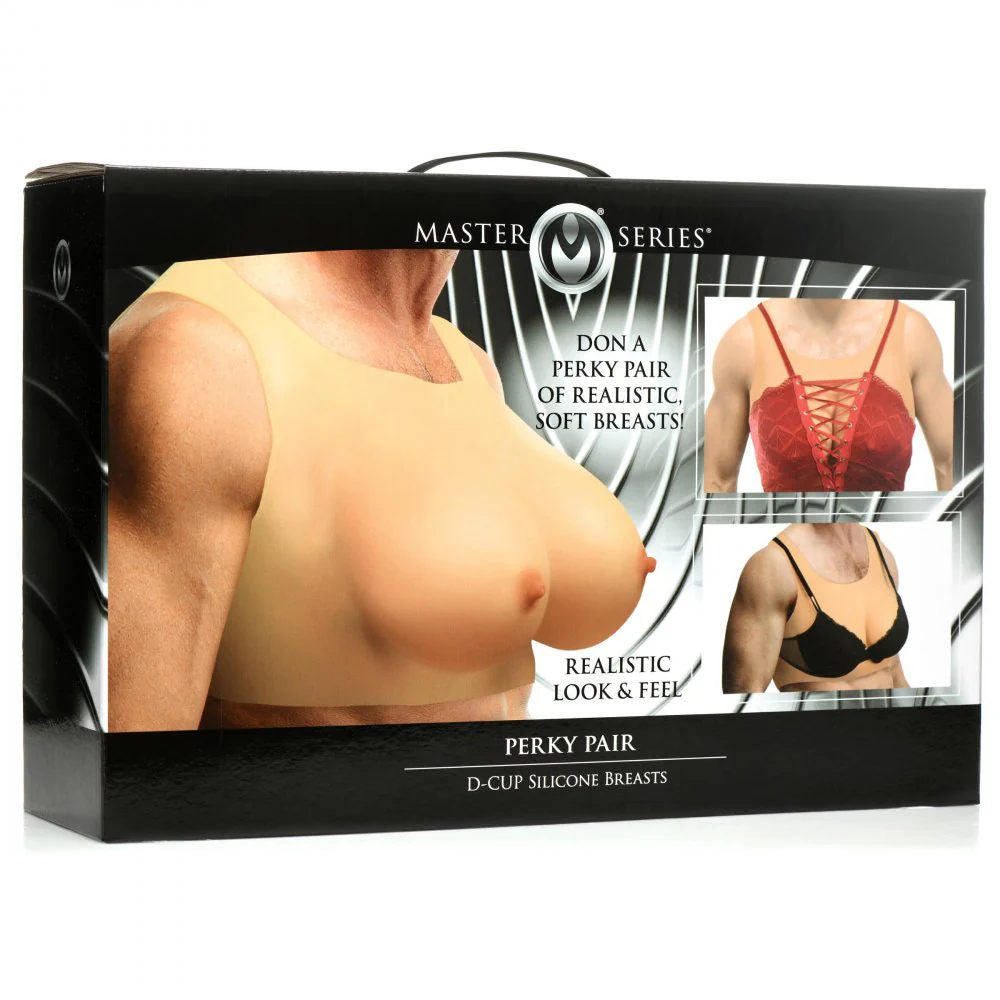 Perky Pair D Cup Silicone Breasts - Flesh