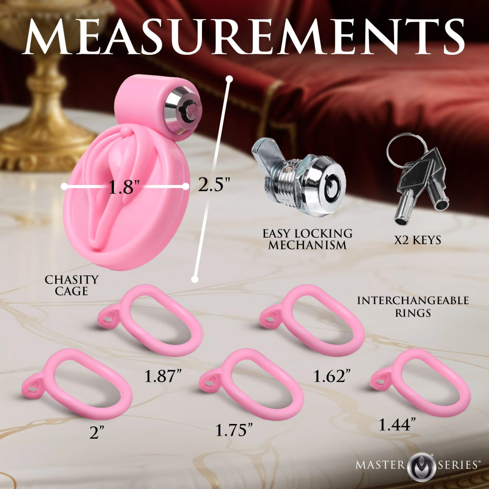 Pussification Vulva Chastity Cage - Pink
