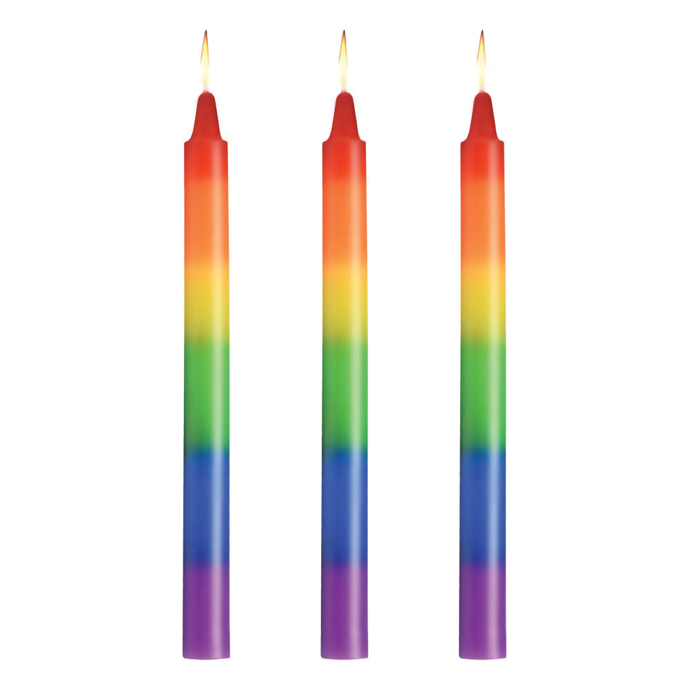 Pride Candles Rainbow Drip Candle 3 Pc - Rainbow